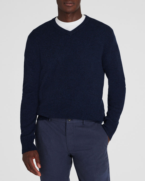 club monaco Lightweight Cashmere V-Neck Sweater Navy