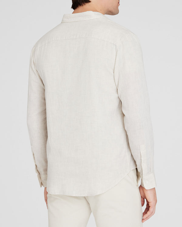 Club Monaco Lightweight Doubleface Long-Sleeve Shirt Ivory Mix