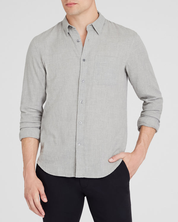 Club Monaco Lightweight Doubleface Long-Sleeve Shirt Medium Grey