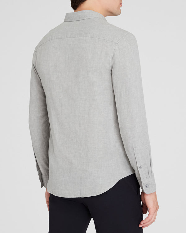 Club Monaco Lightweight Doubleface Long-Sleeve Shirt Medium Grey