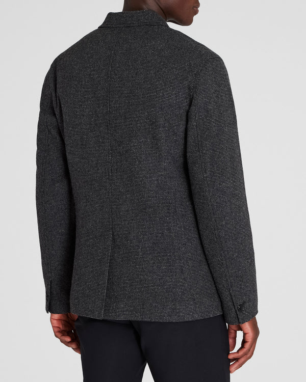 Club Monaco Lightweight Wool Blend Houndstooth Blazer Black Mix