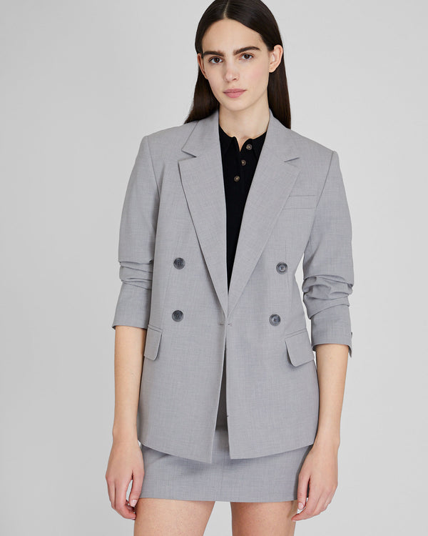 club monaco Lightweight Wool Double Breasted Blazer Light Heather Grey