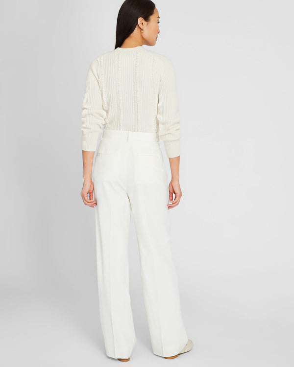 Club Monaco Lightweight Wool Pleated Trouser Off White