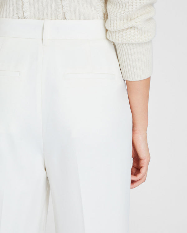 Club Monaco Lightweight Wool Pleated Trouser Off White