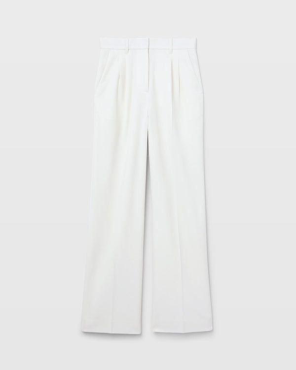 Club Monaco Lightweight Wool Pleated Trouser Off White