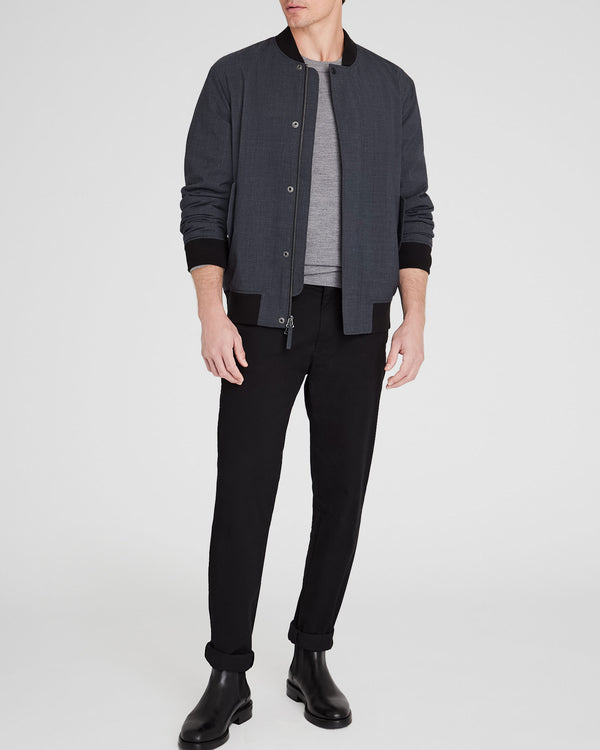 Club Monaco Lightweight Wool Refined Bomber Heather Grey