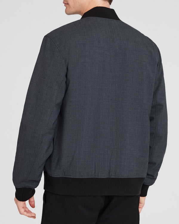 Club Monaco Lightweight Wool Refined Bomber Heather Grey