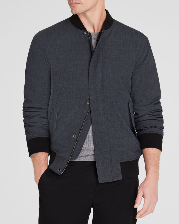 club monaco Lightweight Wool Refined Bomber Heather Grey