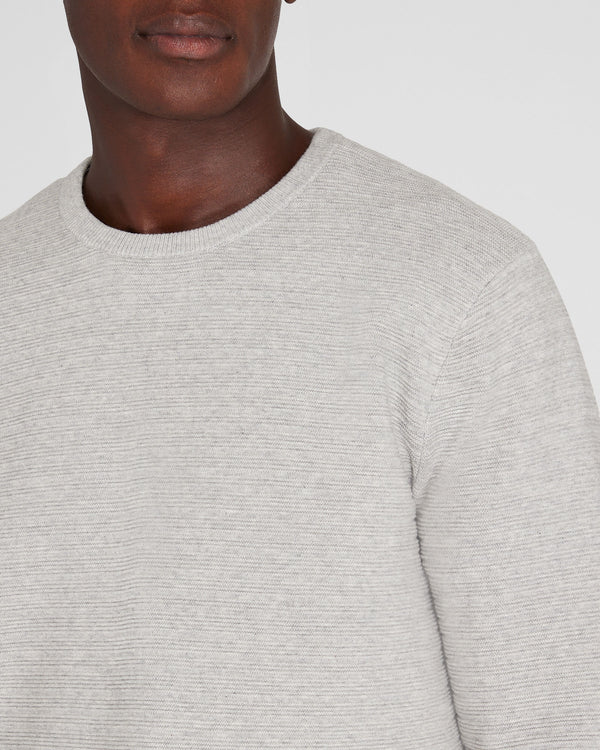 Club Monaco Links Stripe Crewneck Light Heather Grey