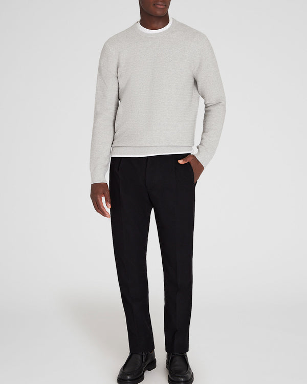 Club Monaco Links Stripe Crewneck Light Heather Grey