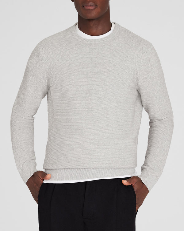 club monaco Links Stripe Crewneck Light Heather Grey