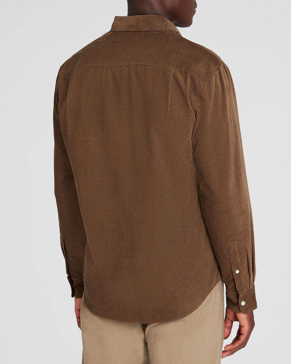 Club Monaco Long-Sleeve Corduroy Shirt Medium Brown
