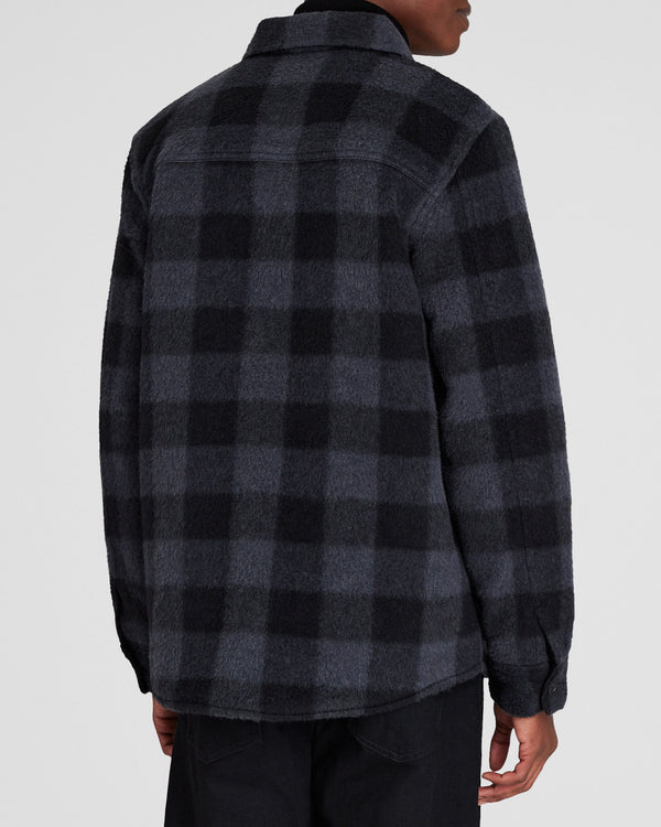 Club Monaco Long-Sleeve High-Texture Shirt Jacket Blue Mix