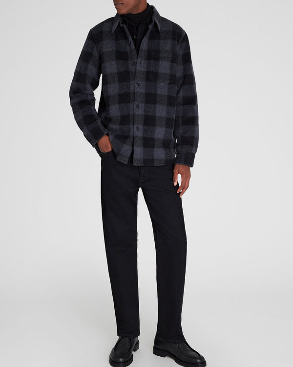 Club Monaco Long-Sleeve High-Texture Shirt Jacket Blue Mix