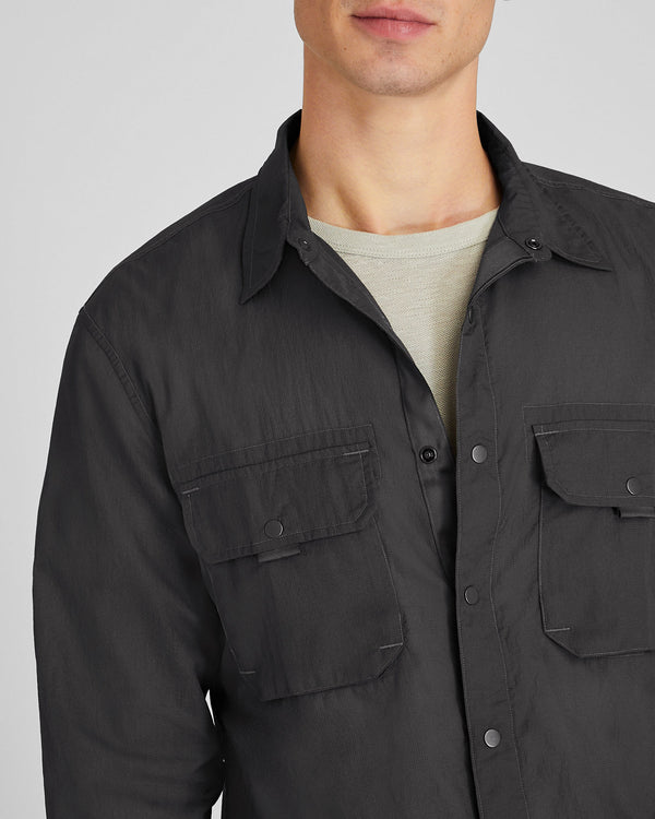 Club Monaco Long Sleeve Lightweight Tech Shirt Gunmetal Black