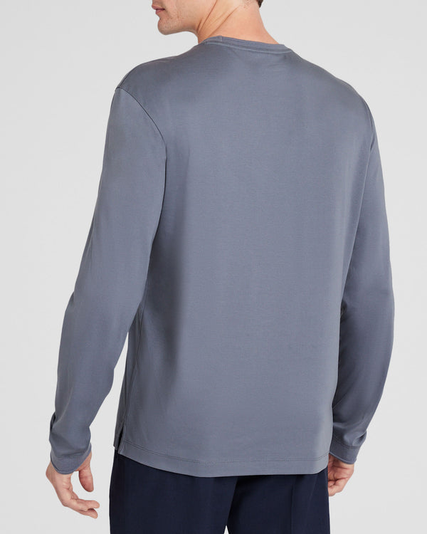 Club Monaco Long-Sleeve Refined Crew Tee Slate Blue