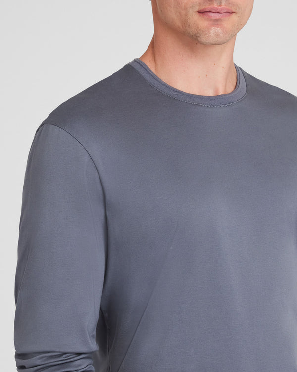 Club Monaco Long-Sleeve Refined Crew Tee Slate Blue