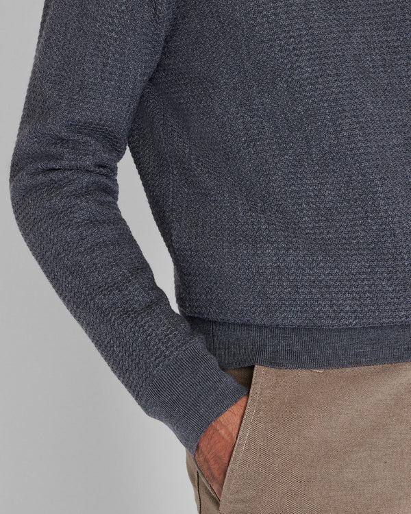 Club Monaco Long-Sleeve Refined Wool Sweater Dark Grey Mix