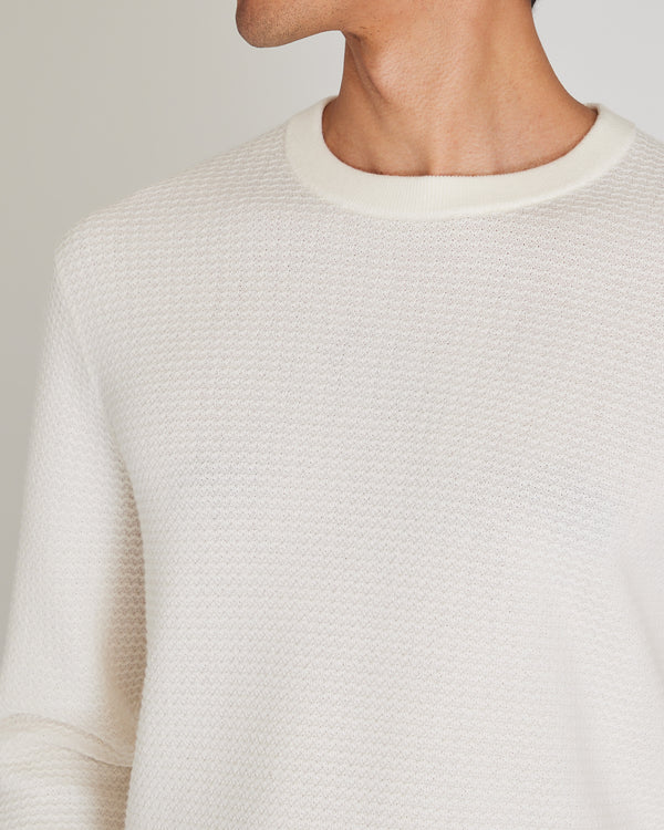 Club Monaco Long-Sleeve Refined Wool Sweater Off White