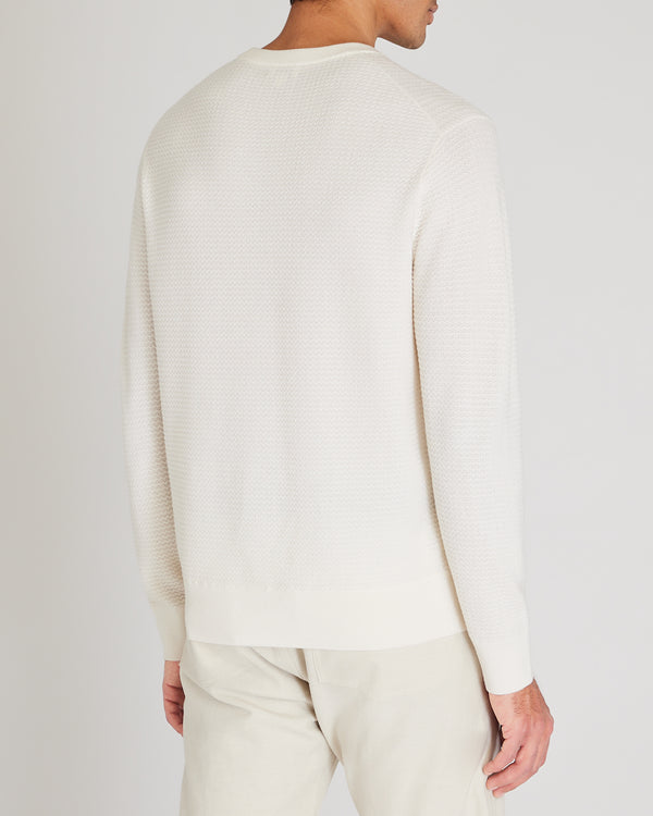 Club Monaco Long-Sleeve Refined Wool Sweater Off White