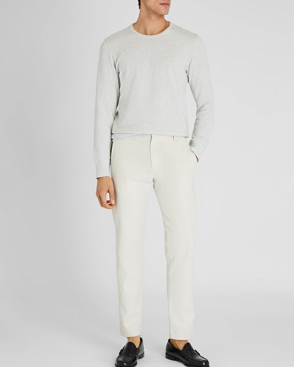 Club Monaco Long-Sleeve Ribbed Slub Tee Light Heather Grey