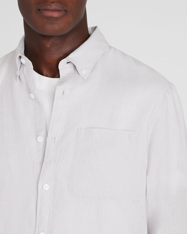 Club Monaco Long-Sleeve Solid Linen Shirt Light Grey
