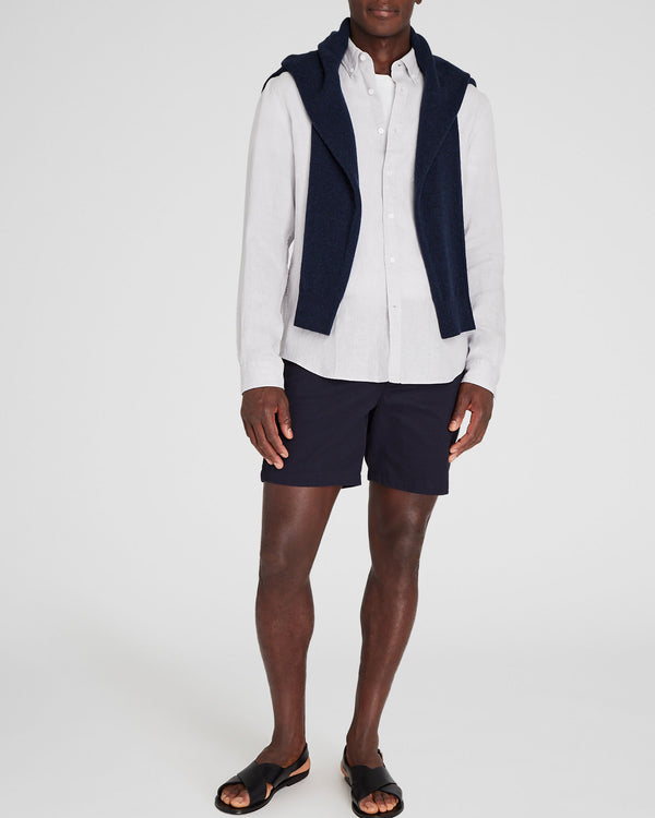 Club Monaco Long-Sleeve Solid Linen Shirt Light Grey