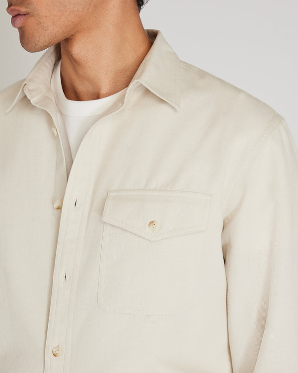 Club Monaco Long-Sleeve Standard Texture Shirt Pale Grey