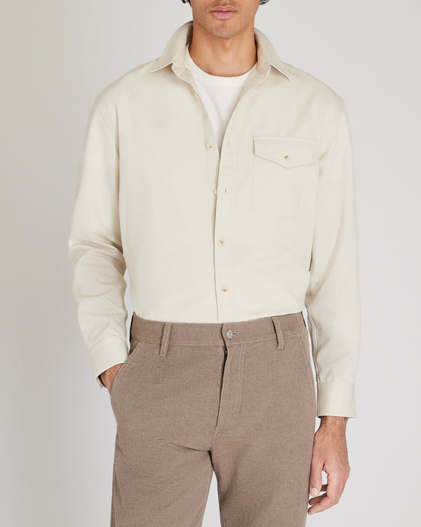 club monaco Long-Sleeve Standard Texture Shirt Pale Grey