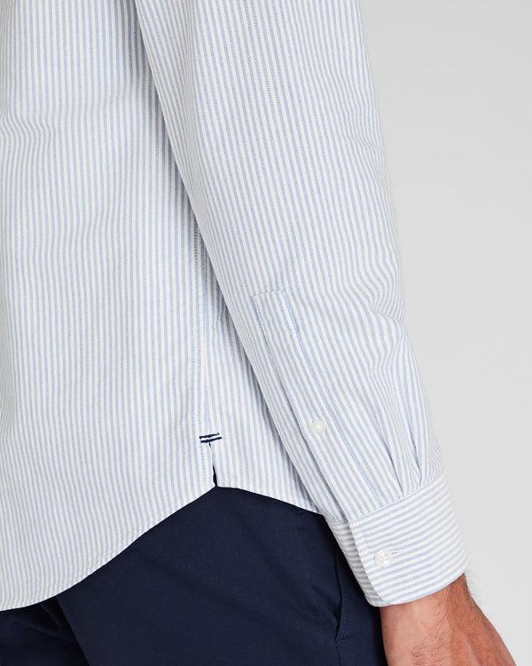 Club Monaco Long-Sleeve Striped Oxford Shirt Blue Stripe