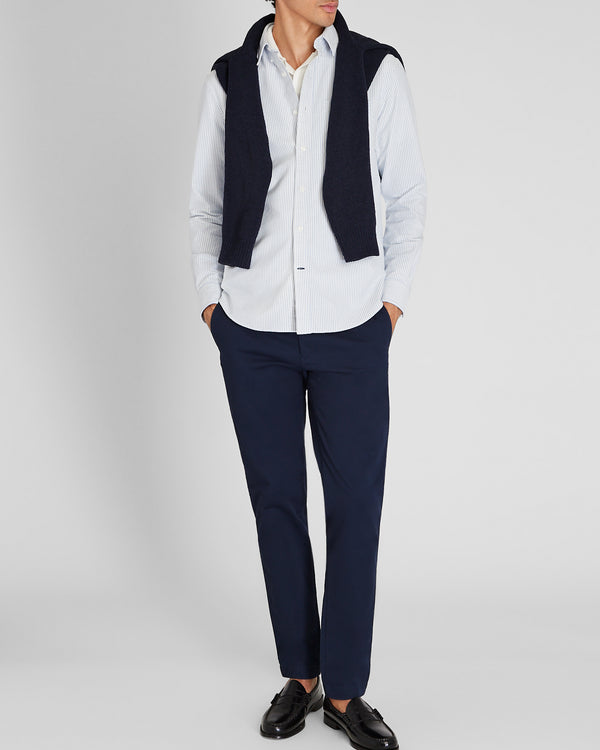 Club Monaco Long-Sleeve Striped Oxford Shirt Blue Stripe