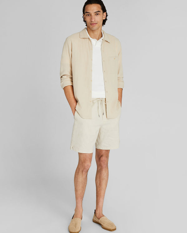 Club Monaco Long-Sleeve Summer Doubleface Shirt Stripe - Light Blue