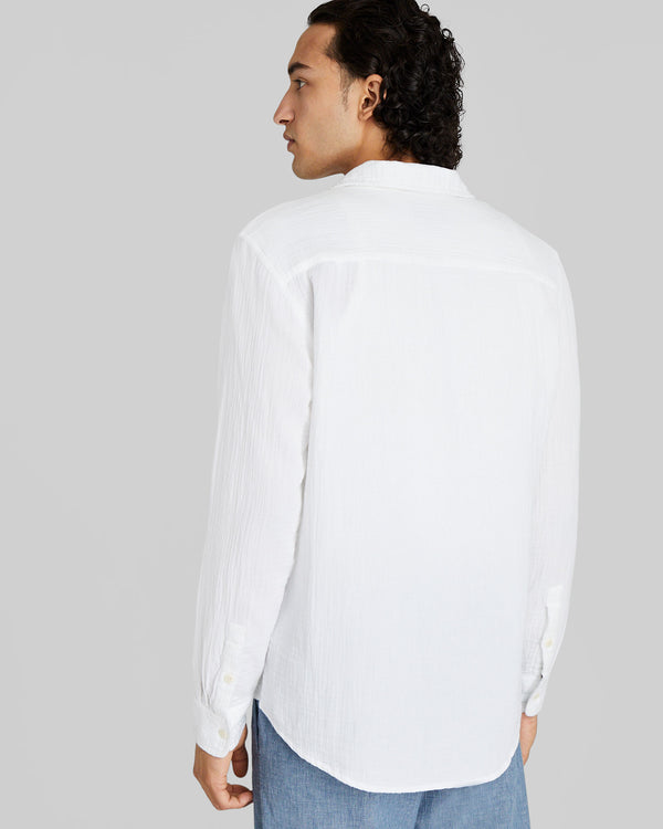 Club Monaco Long-Sleeve Summer Doubleface Shirt White Base