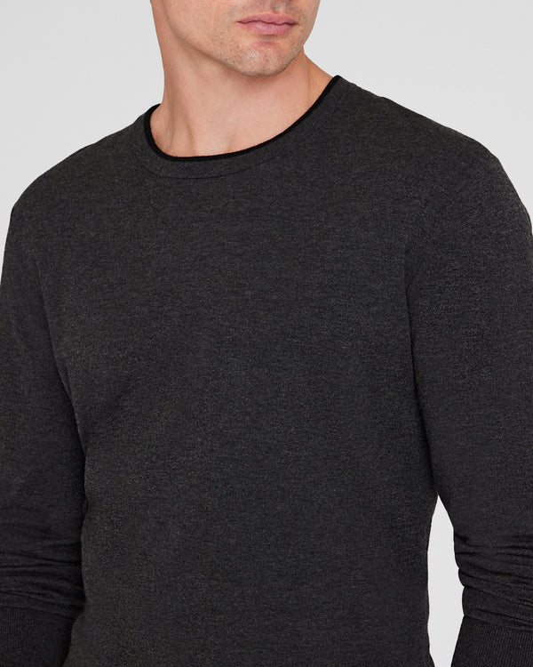 Club Monaco Long-Sleeve Tech Crewneck Dark Charcoal