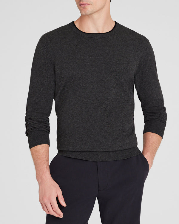 club monaco Long-Sleeve Tech Crewneck Dark Charcoal