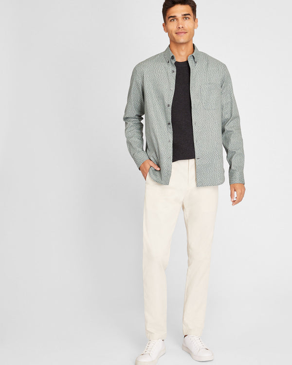 Club Monaco Long-Sleeve Textured Print Poplin Shirt Multi