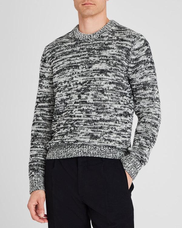 club monaco Marl Slub Wool Blend Crewneck Beige Mix