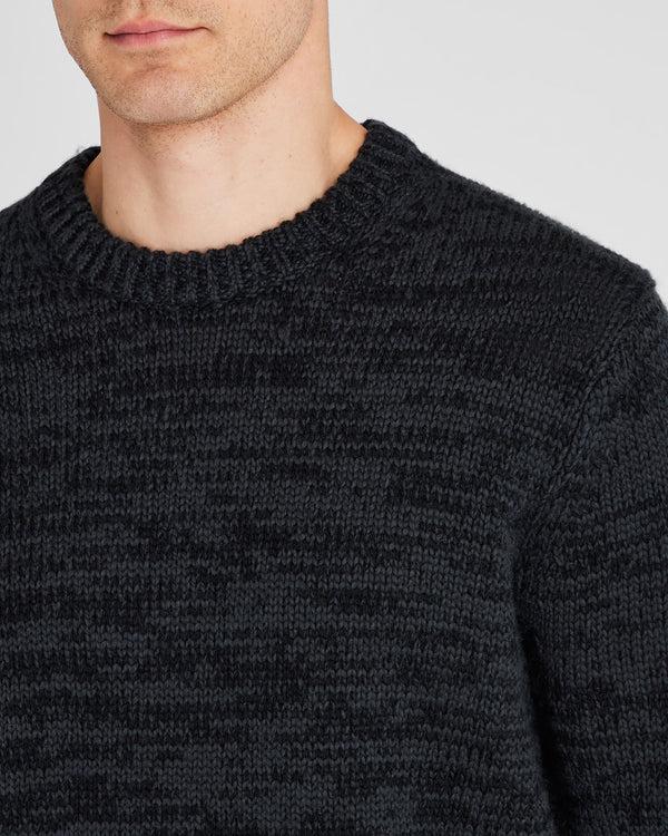 Club Monaco Marl Slub Wool Blend Crewneck Black Mix