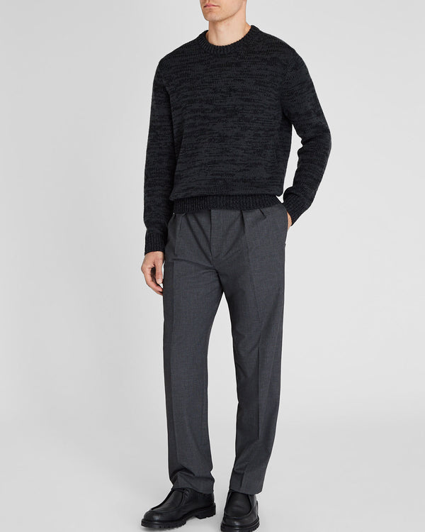 Club Monaco Marl Slub Wool Blend Crewneck Black Mix
