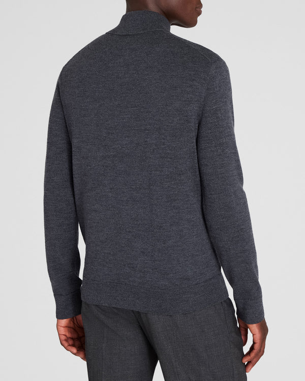 Club Monaco Merino Quarter-Zip Sweater Dark Charcoal