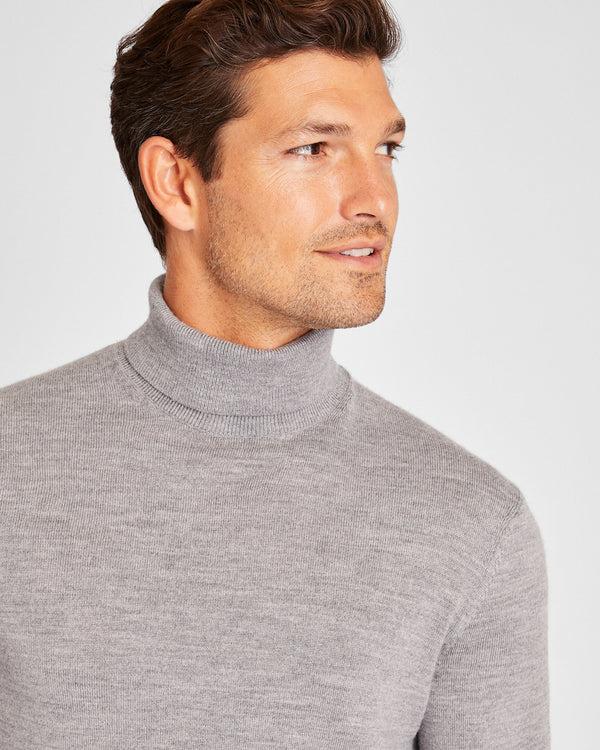 Club Monaco Merino Wool Turtleneck Medium Heather Grey