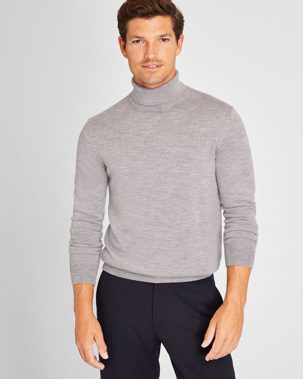 club monaco Merino Wool Turtleneck Medium Heather Grey