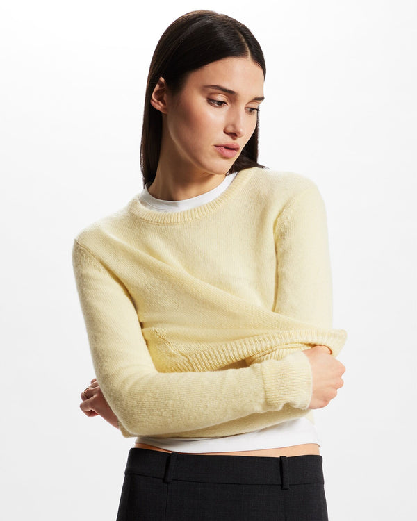 Club Monaco Mohair Blend Crewneck Sweater Pale Yellow