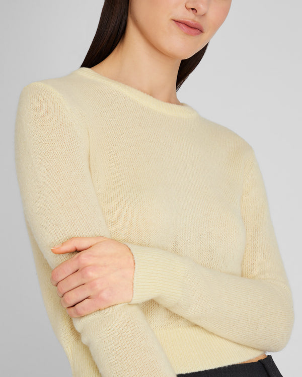 Club Monaco Mohair Blend Crewneck Sweater Pale Yellow