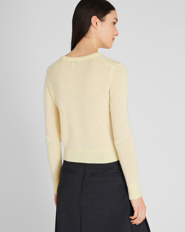 Club Monaco Mohair Blend Crewneck Sweater Pale Yellow