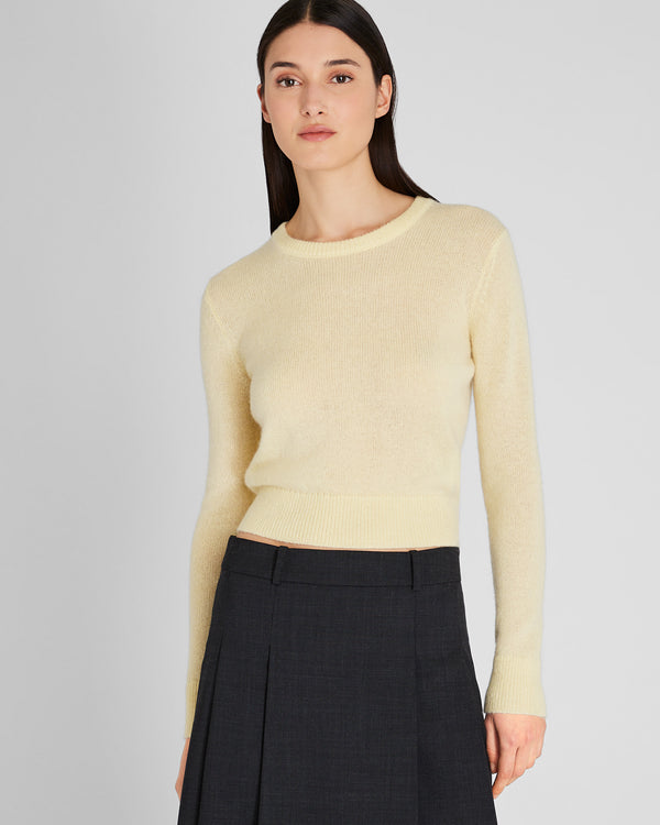 club monaco Mohair Blend Crewneck Sweater Pale Yellow