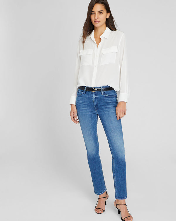 club monaco MOTHER Mid Rise Dazzler Ankle Jeans Denim