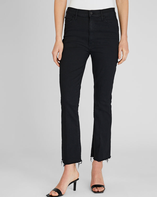 Club Monaco MOTHER The Hustler Ankle Fray Jeans Black Denim