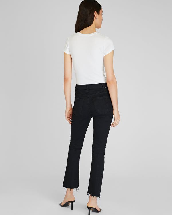 Club Monaco MOTHER The Hustler Ankle Fray Jeans Black Denim