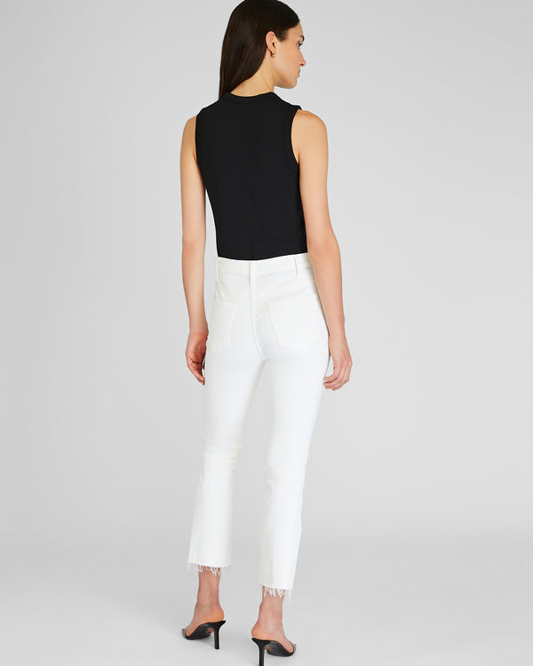 Club Monaco MOTHER The Hustler Ankle Fray Jeans White